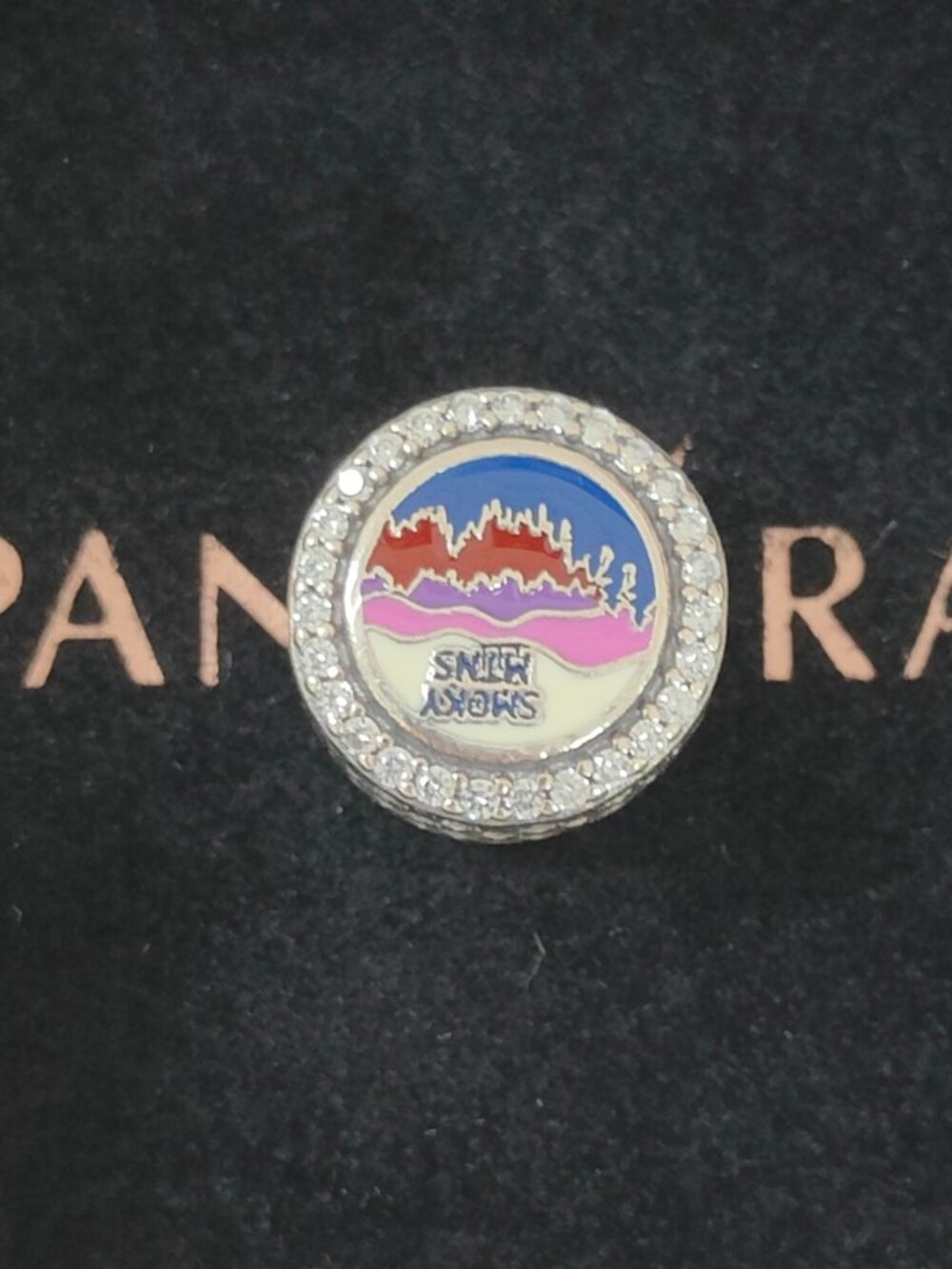 Pandora Smoky Mountains Pigeon Forge TN Bead Charm Pendant S925 Silver with box